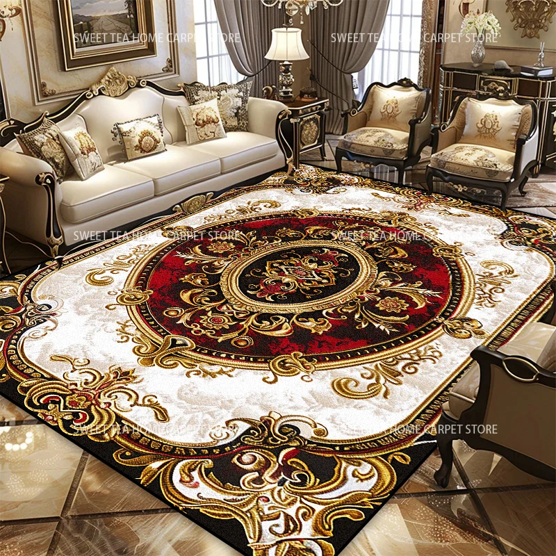 Europe and America Luxury Carpet Large Area Living Room Decoration Red Rug Bedroom Non-slip Carpets Washable Coffee Table Mat 카펫