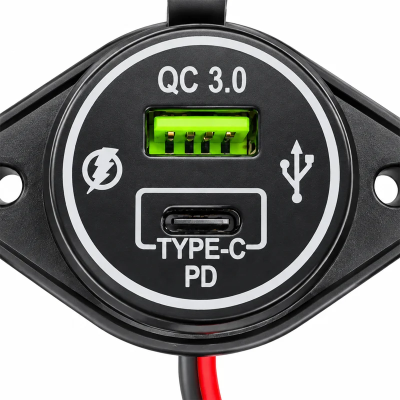 QC30 PD30 12-24V 1 Year Warranty LED Blue Light RV USB Type C Car Charger