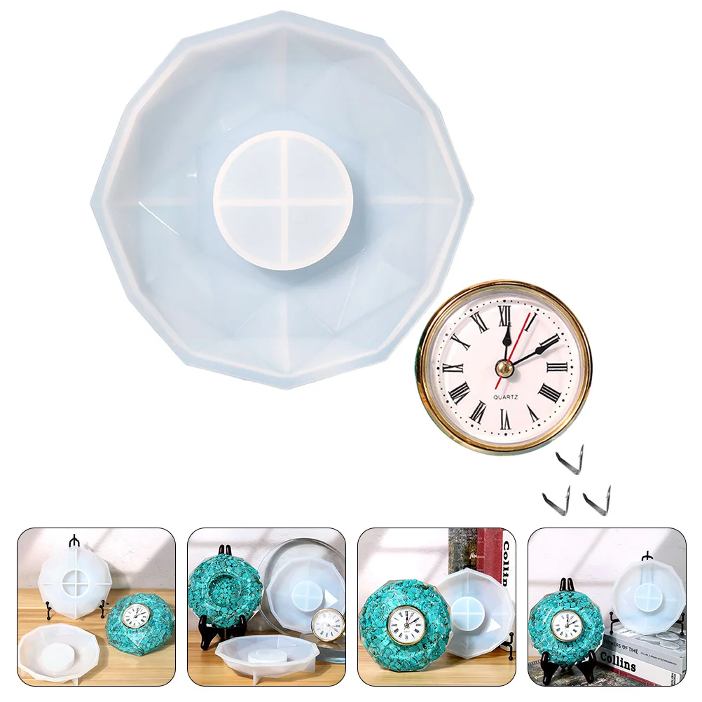 

Polygonal Clock Mold Silicone Epoxy Casting Diy Tool Reusable Non-Stick Flexible Crafts Mold For Clock Plate Making Handicrafts