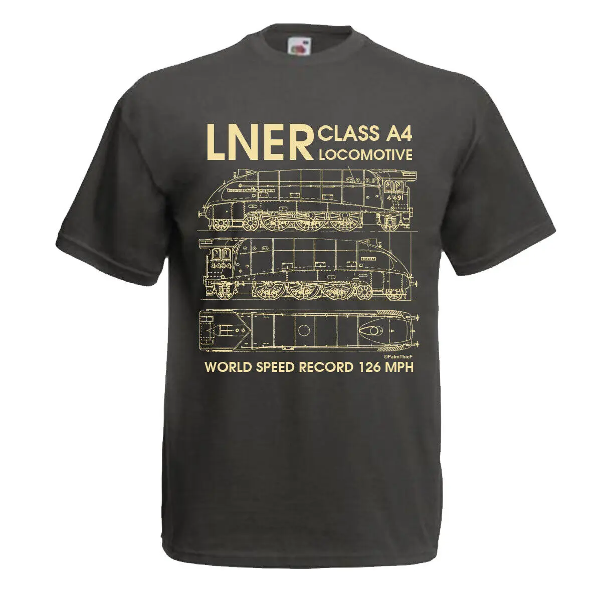 Class A4 Locomotive Train Blueprints T Shirt. New 100% Cotton Short Sleeve O-Neck T-shirt Casual Clothing Mens Top