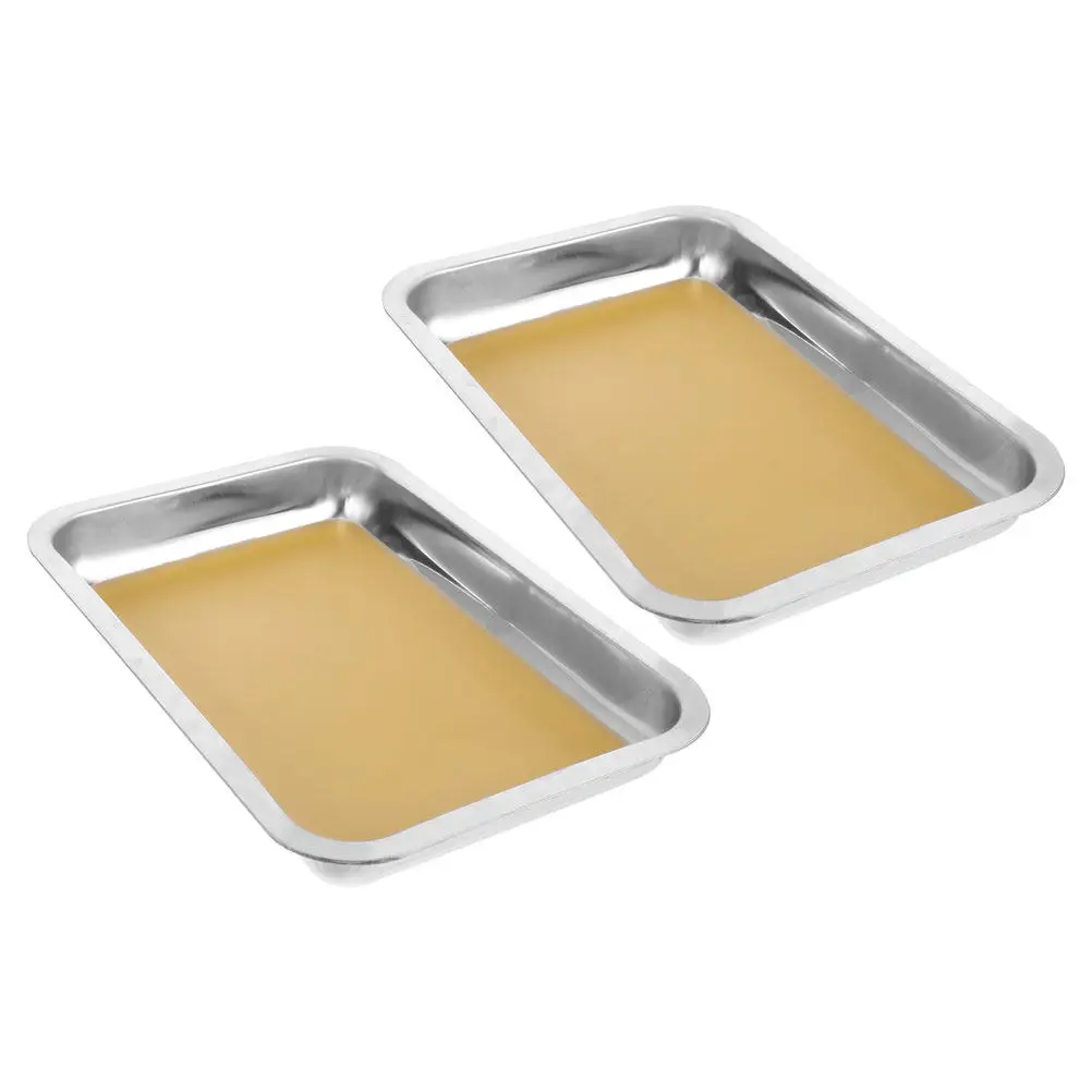 

2Pcs Dissection Tray Core Stainless Steel Wax Base A4 Educational Science Tool Students Teachers Classroom Specimen