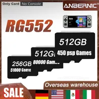 ANBERNIC RG552 Memory Card SD TF CARD Retro Handheld Game Console Psp Games 500 in 1 Card  GAMES Card Preloaded Games 128G 256G