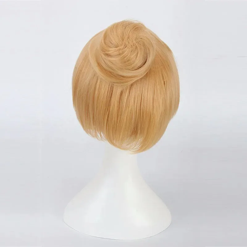 20151123-30-センチメートルショートゴールデンコスプレ妖精ティンカーベルフルヘア合成ウィッグ-ウィッグキャップ