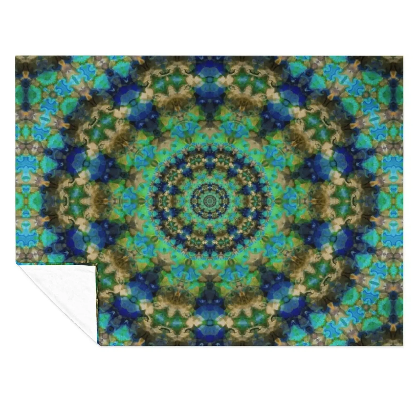

Green Blue Mandala Throw Blanket Sofa Throw Summer Beach manga Blankets
