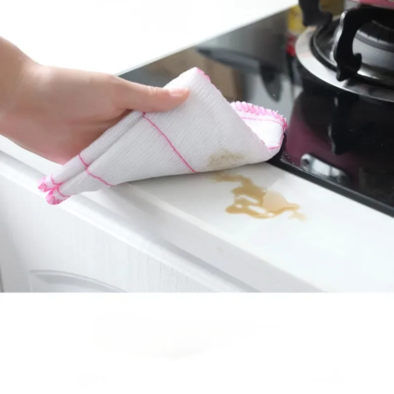 5 قطع من خرقة المطبخ القطنية، خرقة التنظيف الصحي القابلة لإعادة الاستخدام، خرقة، مستلزمات المطبخ الناعمة والسريعة، منشفة الأطباق. #5