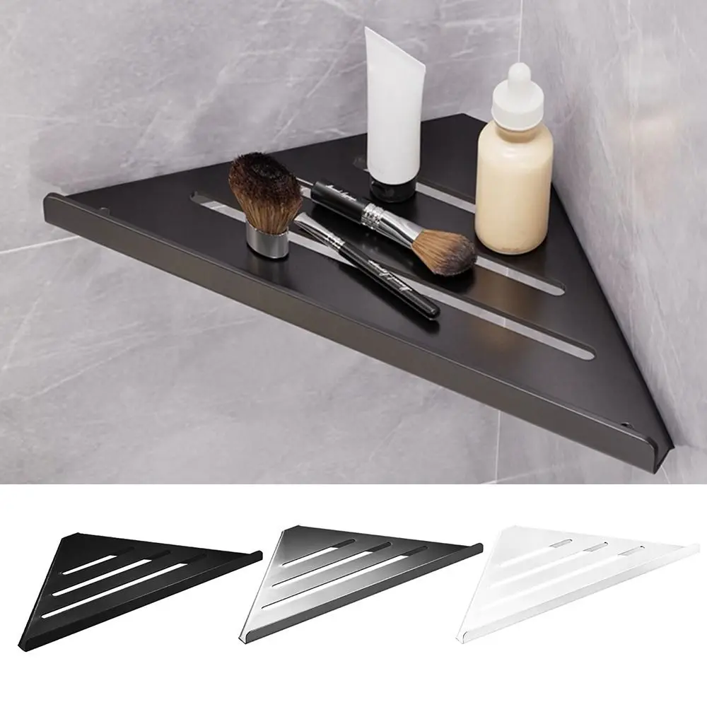 Nicht perforiertes Eckregal für Badezimmer, Wandmontage, Stativkorb aus Kohlenstoffstahl, ohne Bohrenraum, WC, Bad, Shampoo, Wandregal