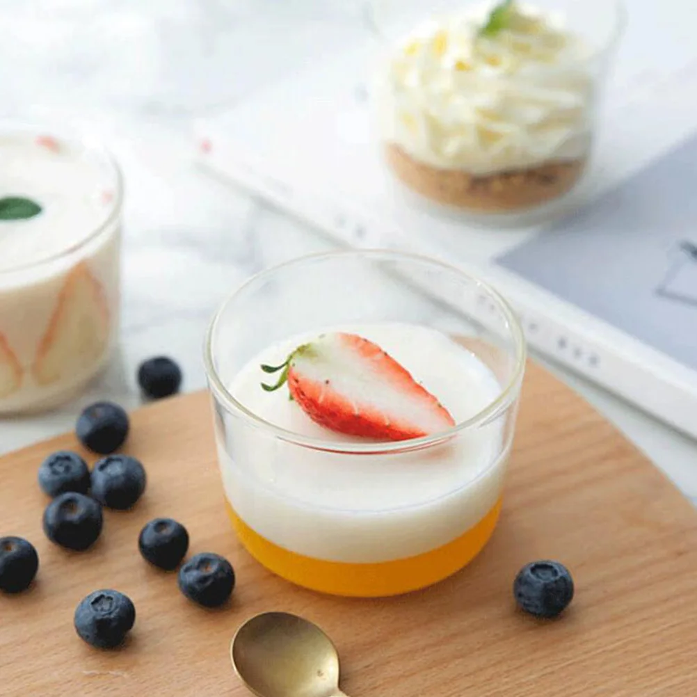 

4Pcs 200Ml Pudding Cups Thickened Reusable Dessert Containers for Snacks Cakes Rounded Household Cupcake Cups