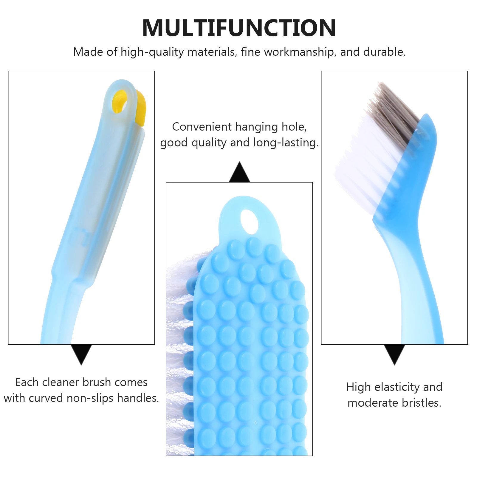 

3 Pcs Cleaning Brushes Set for Household Bathtub Tile Grout Ceramic Joint Scrub Stiff PE PP Non Slip Handles Kitchen Bathroom