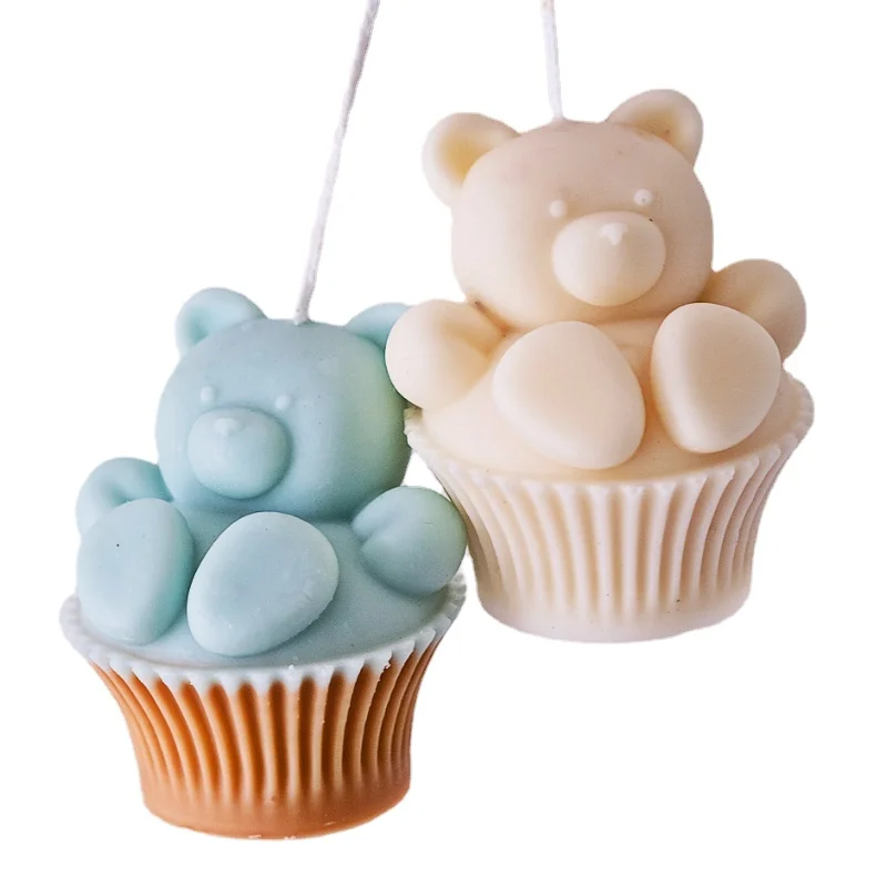 

Muffin Cup Bears Candle Silicone Mold DIY Cupcake Bear Animal Candle Making Soap Resin Chocolate Mold Gift Cake Decoration Craft