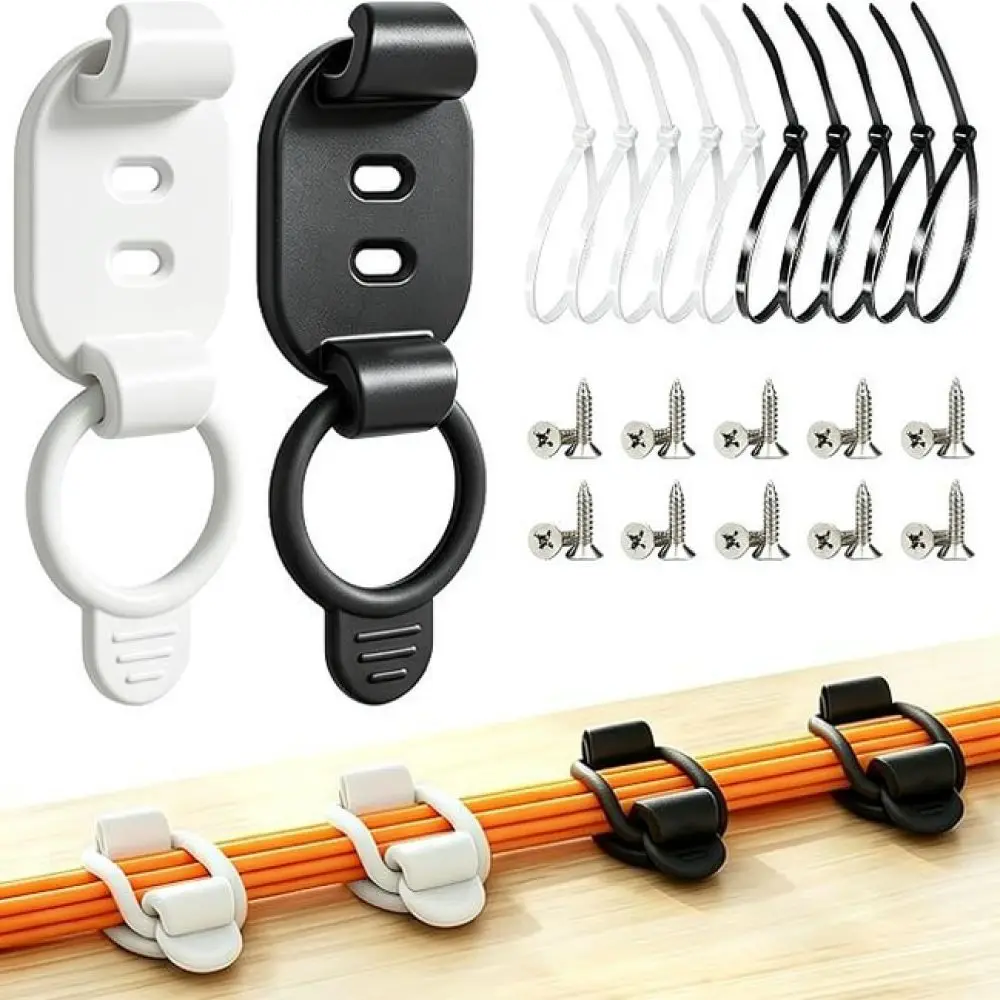 Desk Cable Manager Clip Self Adhesive Wire Organizer Holder Fastener For Computer Power Data Charging Cord Solutions