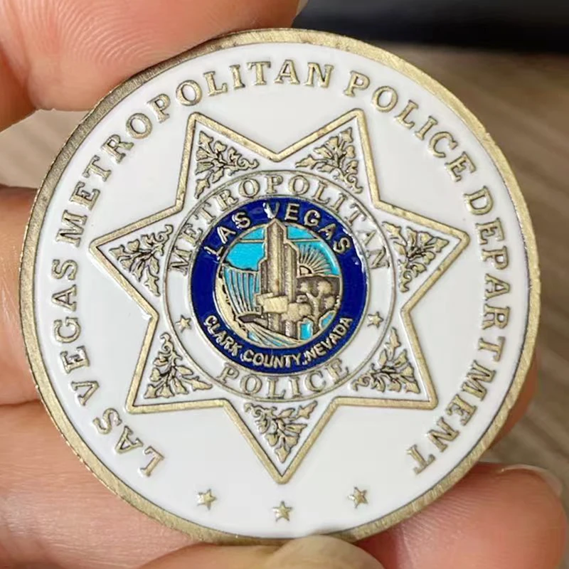 United States Las Vegas Metropolitan Police Department Souvenir  Coin Saint Micheal Pattern Challenge Coin - view 5