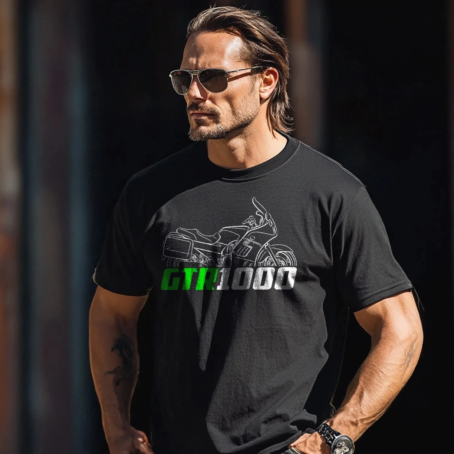 GTR 1000 & Concours 1000 1986–2006 - T-shirt de moto en coton pour le cyclisme quotidien, pour hommes et femmes