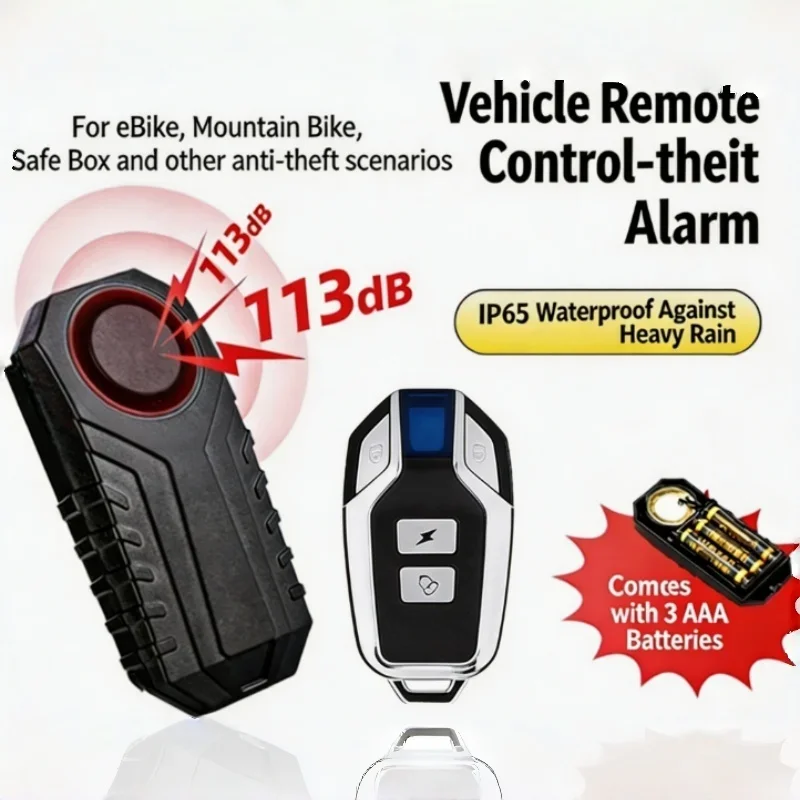 

Bicycle Anti-Theft Vibration Alarm Wireless Remote Control Security Alert Sensor for Bike Scooter Motorcycle Vehicle Security