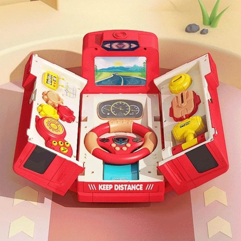 U13F Electric Rateer Wheel Toy Music Light Driving le jouet bus pour les enfants