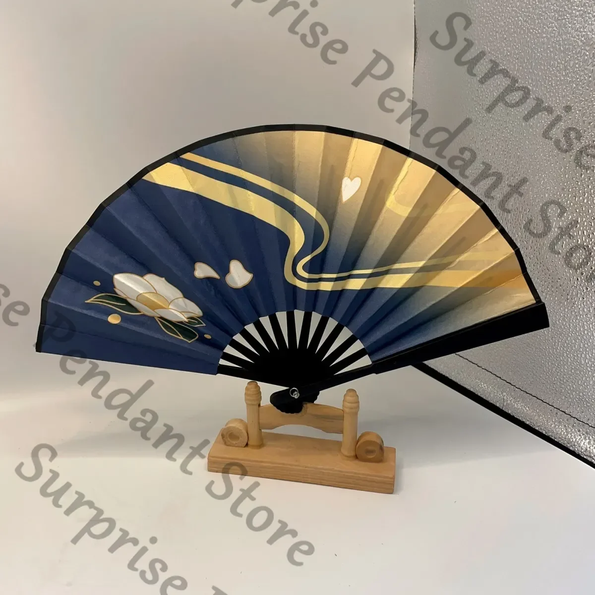 البيع المسبق - Genshin Impact Game Ambitus Kamisato Ayaka مروحة قابلة للطي مطبوعة مزدوجة الوجه كوس مستوى المظهر العالي