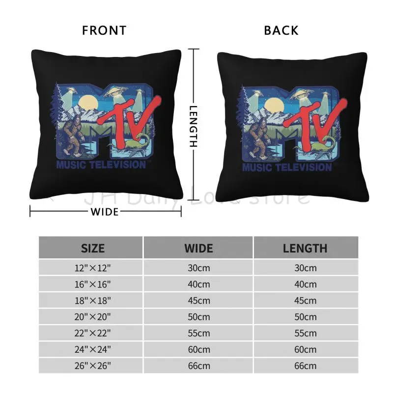 MTV Cryptid Classic Graphic Pillow Case Cushion Cover Polyester Square Pillowcase for Home Office Car Decor 18x18 Inch