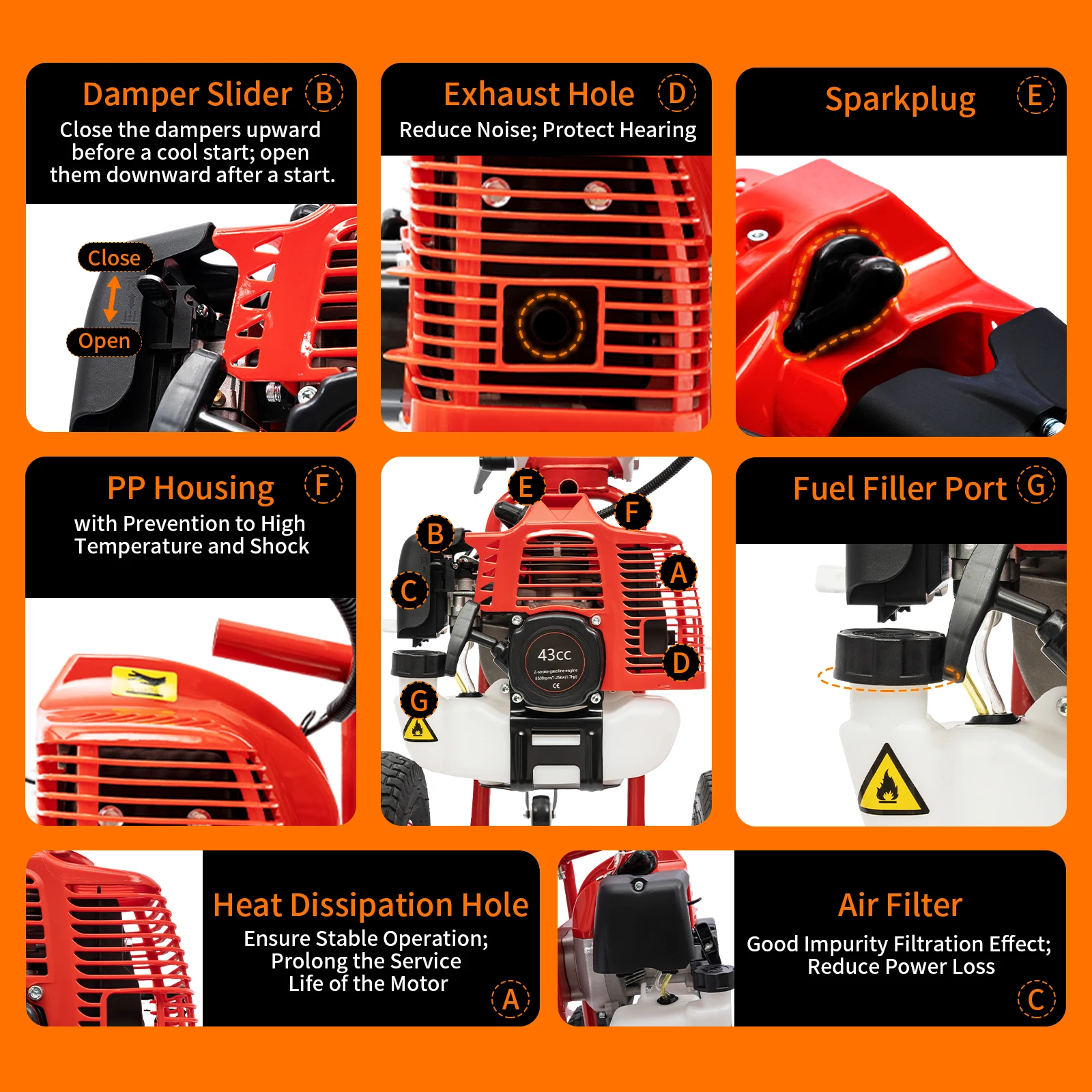 Hand Push Sweeper 43CC Artificial Turf Sweeping Brushes Rake For Grass 2-Stroke Gasoline Engine