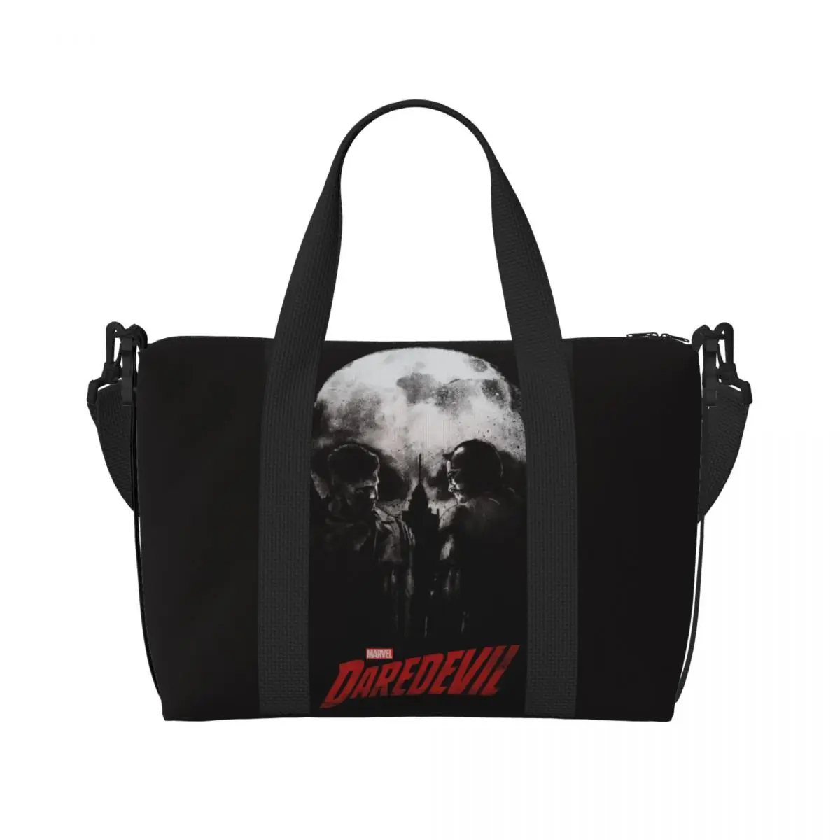 Custom Daredevil Poster Tote Bag for Women Large Capacity Beach Gym Travel Bags