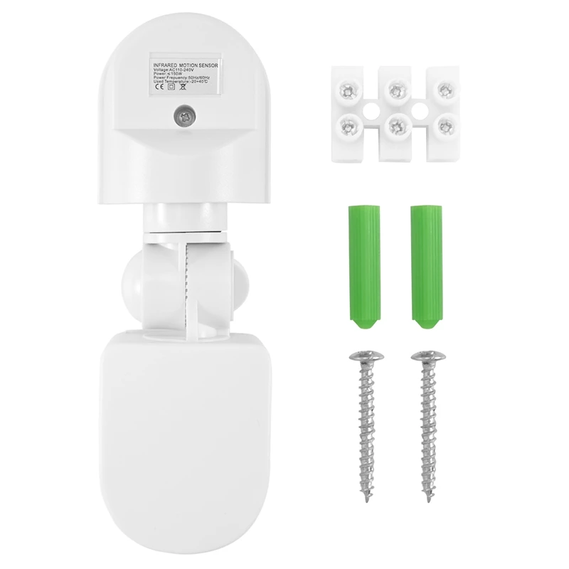 

APPLIA-Infrared Motion Sensor AC110V-240V Adjustable Sensor Switch For PIR Body Motion Sensors For Multiple Scenarios (White)