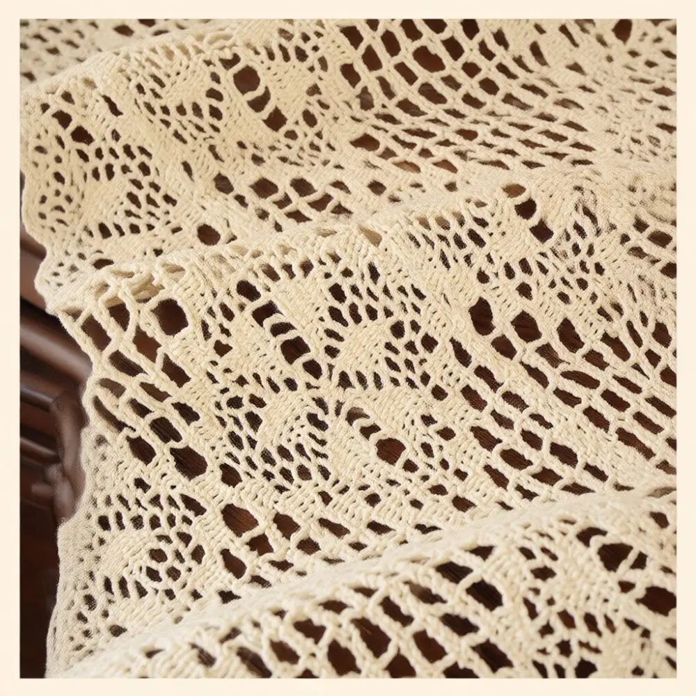 Boho Lace Table Runner Retro Floral Pattern For Dining Table Wedding Decoration American Country Style Soft Texture Cover
