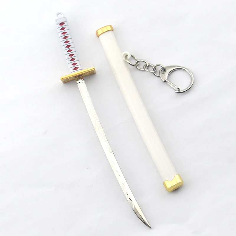 Anime Roronoa Zoro Sword Keychain Women Men Anime Knife Scabbard Sabre Snow Knife Key Chain Katana Keyring