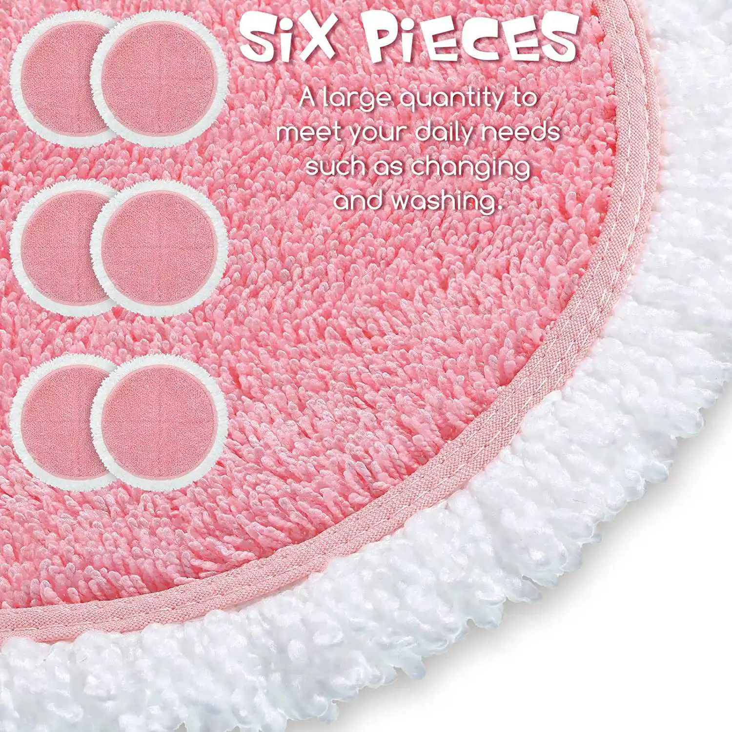 6 Pcs Replacement Cleaning Pads Spin Electric Mop Pads