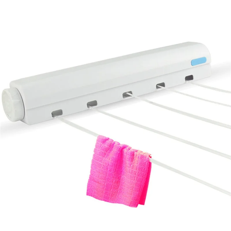 A47F-Retractable Indoor Clothesline Clothesline Wall Hanging Clothesline Bathroom  Travel Clothesline