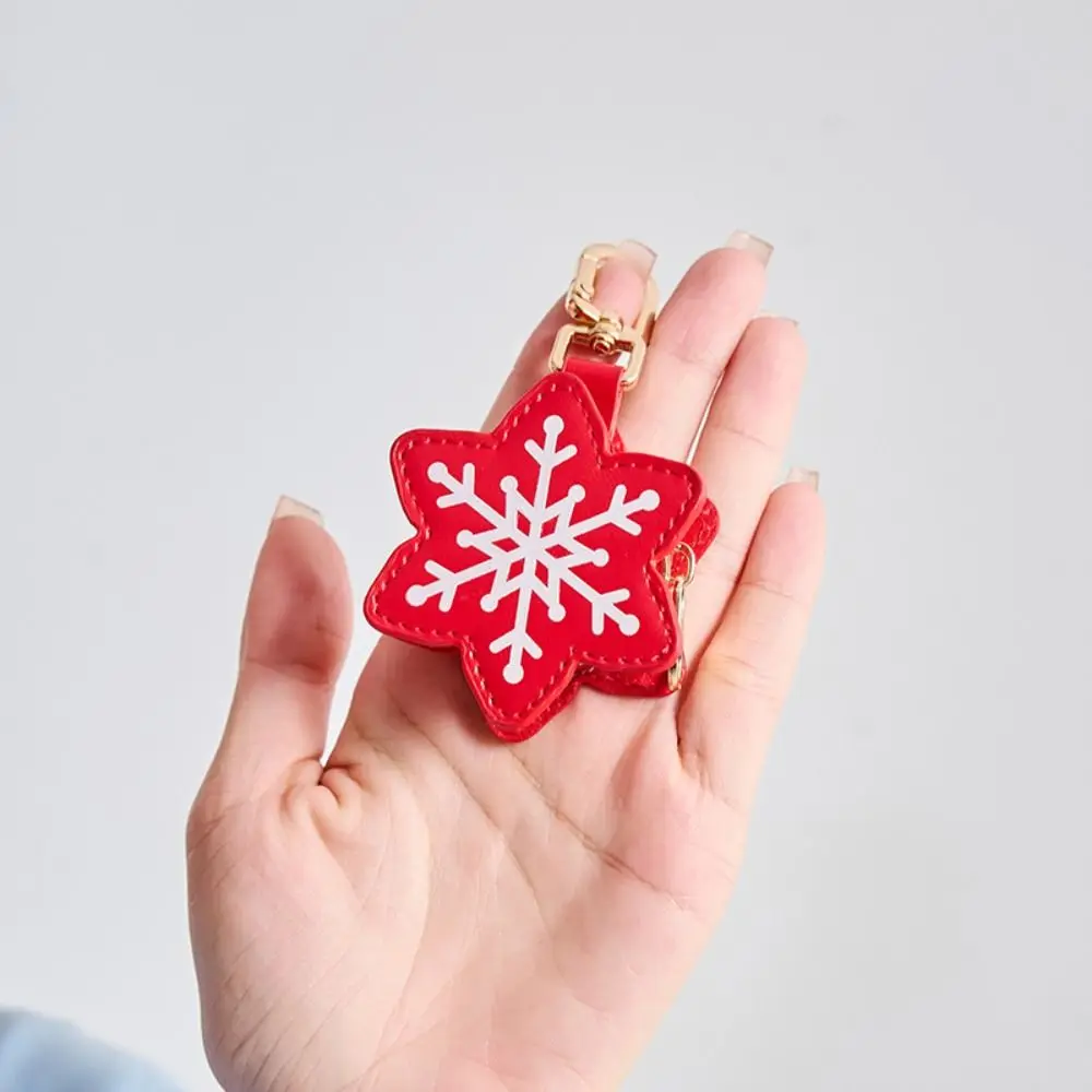 

Mini Cute PU Leather Keychain Santa Claus Snowflake Halloween Pendant Coin Bag Wallet Earphone Bag Mini Storage Bag