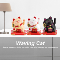 Solar Powered Cat Solar Powered Cute Waving Cat Good Luck Wealth Welcoming Cats Home Display Car Decor Solar Luck Cat Waving Cat
