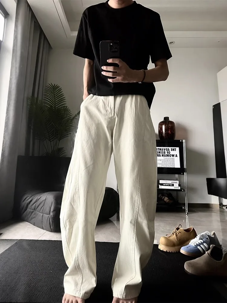 

American Decosition Knife Flared Work Pants Men Summer Thin Loose Wide Leg Pants Cleanfit Casual Long Pants