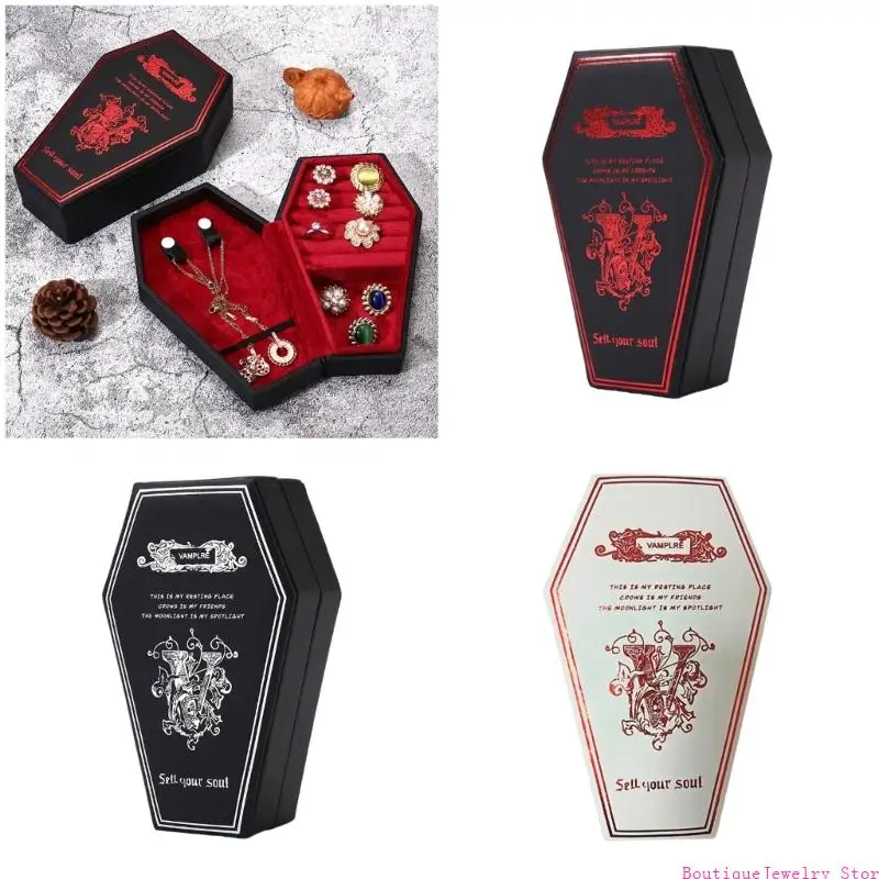 

E1PE Elegant Terrifying Coffin Jewelry Organizers Lightweight Waterproof Case For Travel Home Decors And Daily Use