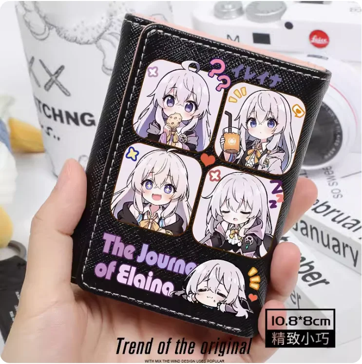 Anime The Journey of Elaina Fashion Wallet PU Purse Card Coin Hasp Money Bag Cosplay Gift B139