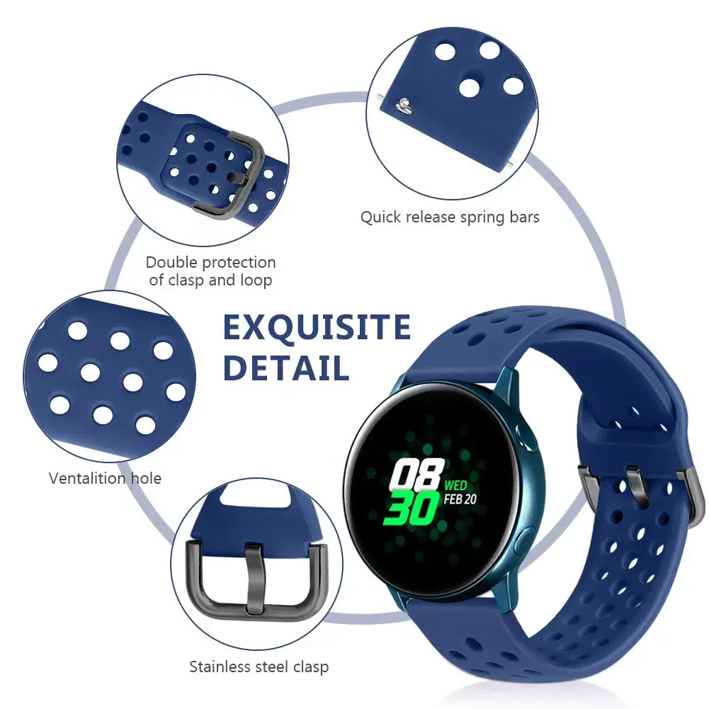 20/22mm Silicone Strap for Samsung Galaxy Watch 7 6 5 Classic 6 Huawei Watch GT5/5 Pro 46mm Softcomfortable Band for Amazfit GTR