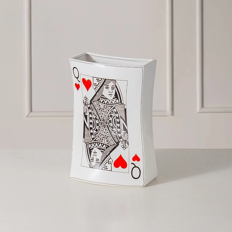 Creative poker card decorative vases,ceramic vases,personalized for home entrances flower arrangements and ornaments home decor - view 4