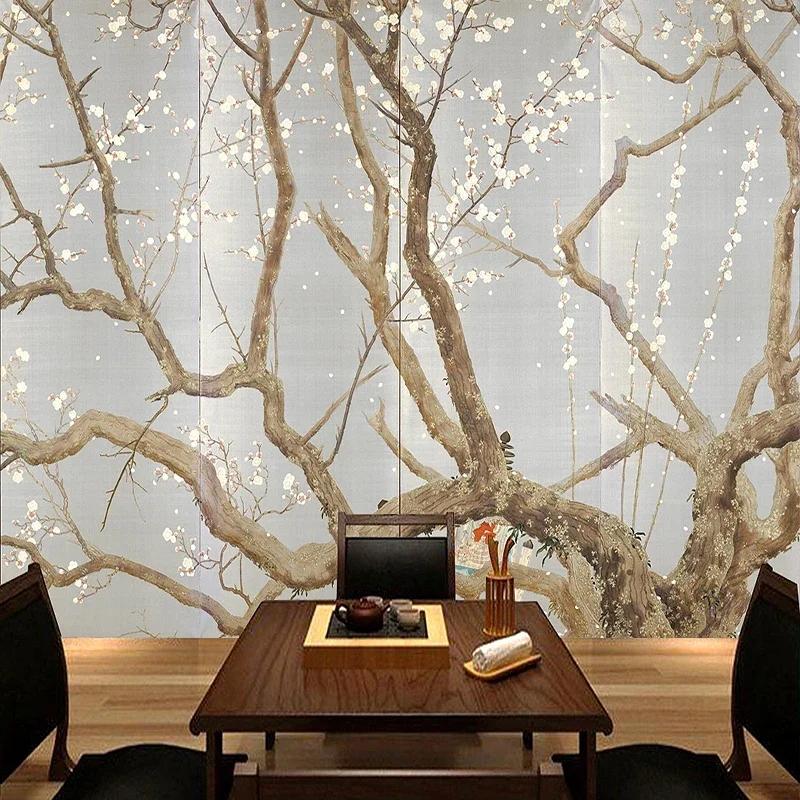 

Custom 3D Photo Wallpaper Cherry Blossoms Tree Mural Hot Pot Restaurant Tea Art Shop Background Papel De Parede Home Décor