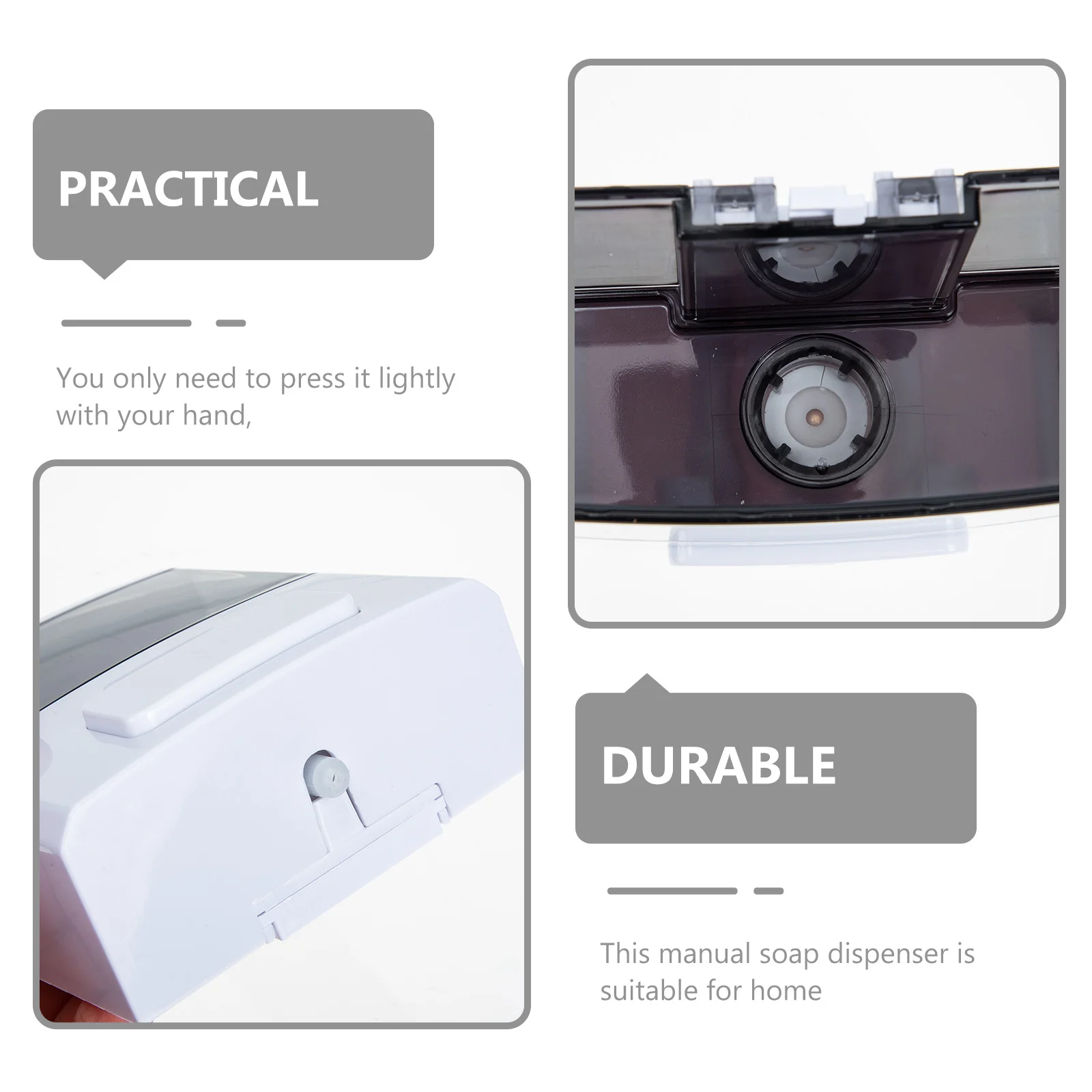 

Hand Soap Dispenser Wall Mount Manual Foaming Shower Gel Lotion Large Capacity Refillable Clear Window Bathroom Kitchen