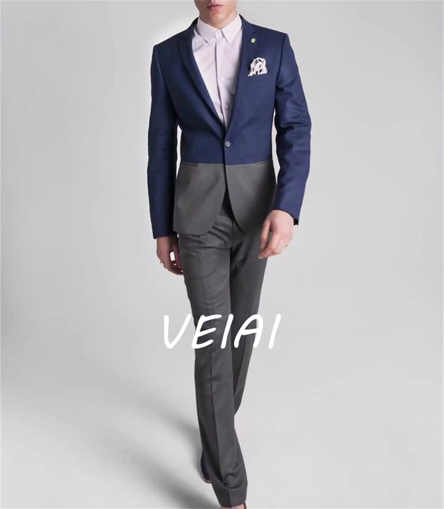 

CustomizedNew Gray Men Suits 2022 Slim Fit Casual Summer Beach Wedding Groom Tuxedos 2 Pieces (Jacket+Pants) Bridegroom Best Man