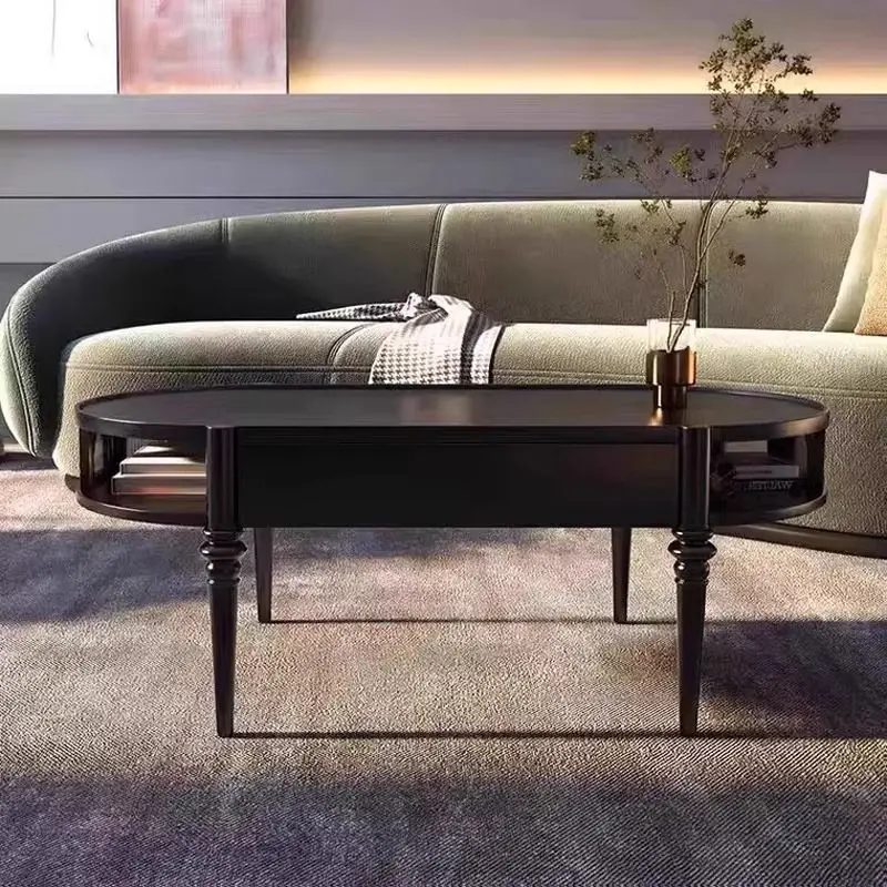 Francês retro madeira maciça mesa de centro sala estar casa pequeno apartamento designer internet celebridade pequena mesa americana redonda cof