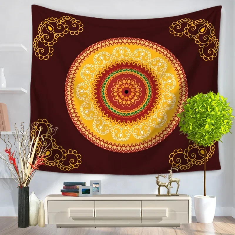 Indian Mandala Tapestry Bohemian Wall Hanging Sandy Beach Throw Rug Blanket Camping Tent Travel Mattress Bohemian Pad Tapestries