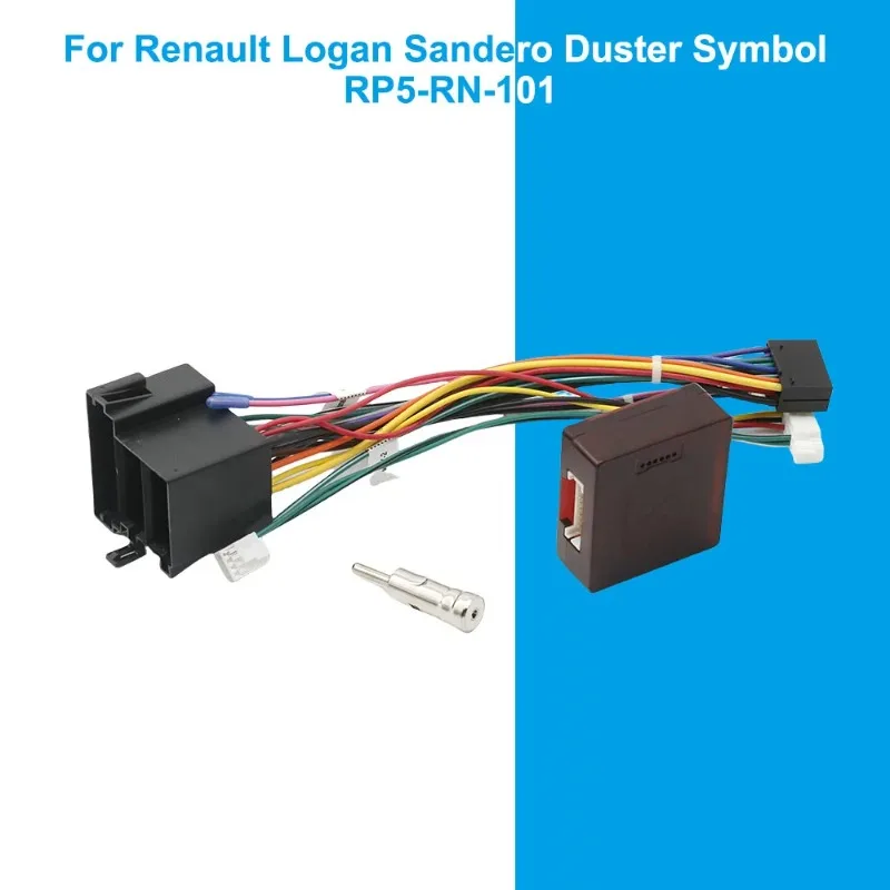 For Renault Logan Sandero Duster Symbol 16 Pin Wiring Harness Adapter Canbus Box Decoder Radio Power Cable RP5-RN-101