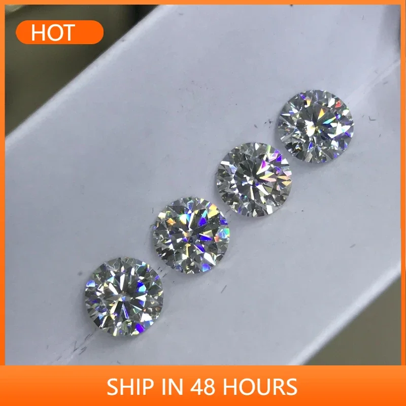 

0.1ct-5ct 6D White Color Lab Grown Moissanite Loose Round VVS1 Excellent Cutting Diamonds For Jewelry Making Beads Gemstone