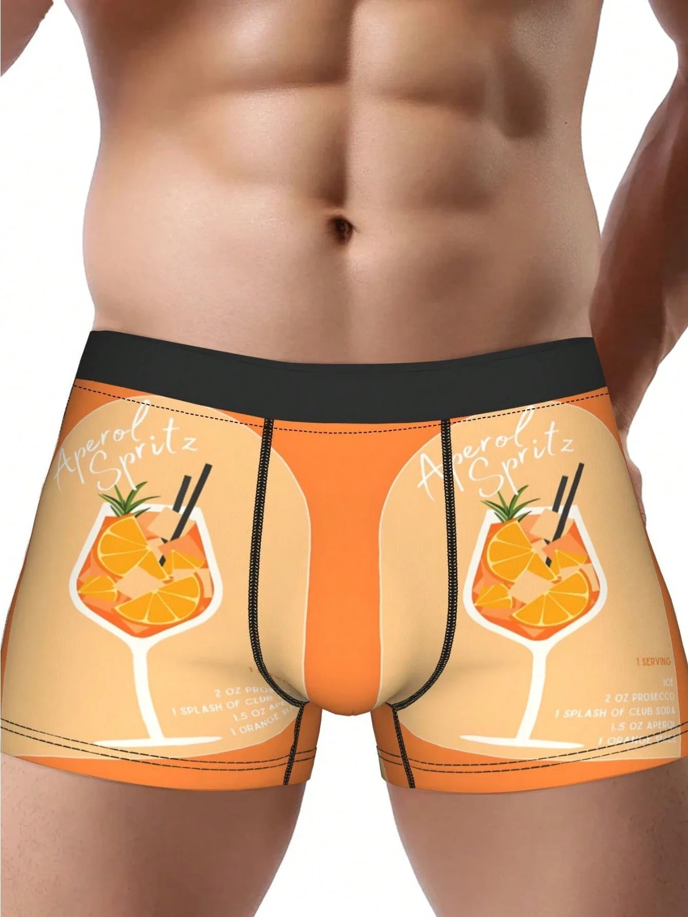 

Мужские трусы-боксеры с принтом Aperol Spritz, дышащие, из мягкого полиэстера