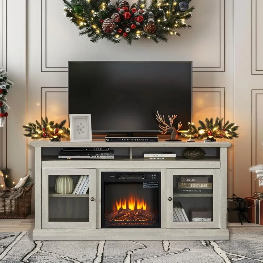 

Подставка для телевизора с электрическим камином. Современная подставка для телевизора с 18-канальным вставкой. Современная развлекательная консоль с хранилищем.