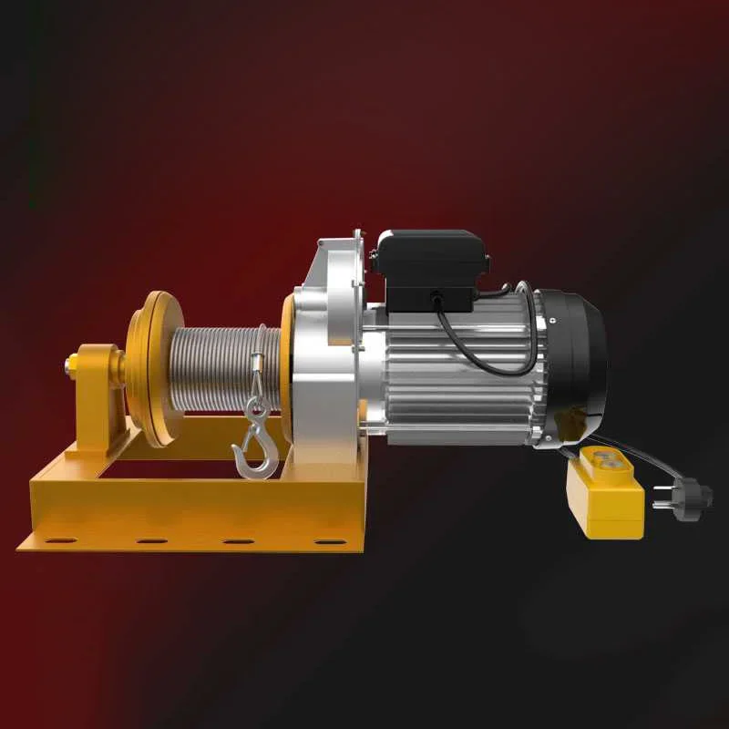 Electric Winch Crane with Automatic Braking on Power Failure, Heavy-Duty Anti-Rotation Wire Rope, Towing Equipment