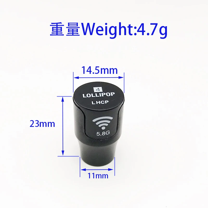 Super Mini Stubby Lollipop4  5.8G 2.5dBi High Gain LHCP Antenna SMA RP-SMA for Caddx VISTA Digital HD DJI Air Unit FPV System