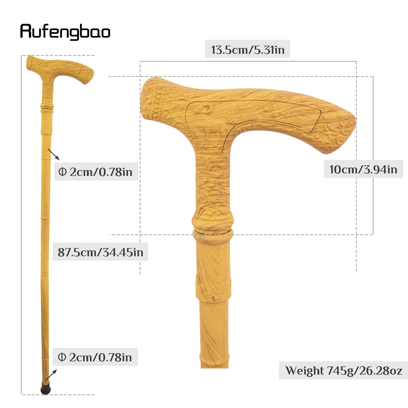 Gold Luxury Goat Handle Walking Cane Fashion Decorative Walking Stick Gentleman Elegant Cosplay Cane Knob Crosier 87cm