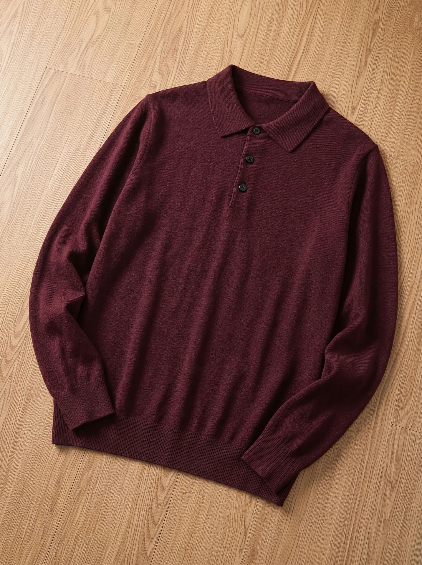 2026 Autumn Simple Lapel Three Button Knitted Sweater Men's Commuter Long Sleeve Slim-fit Versatile Polo Knitted Sweater