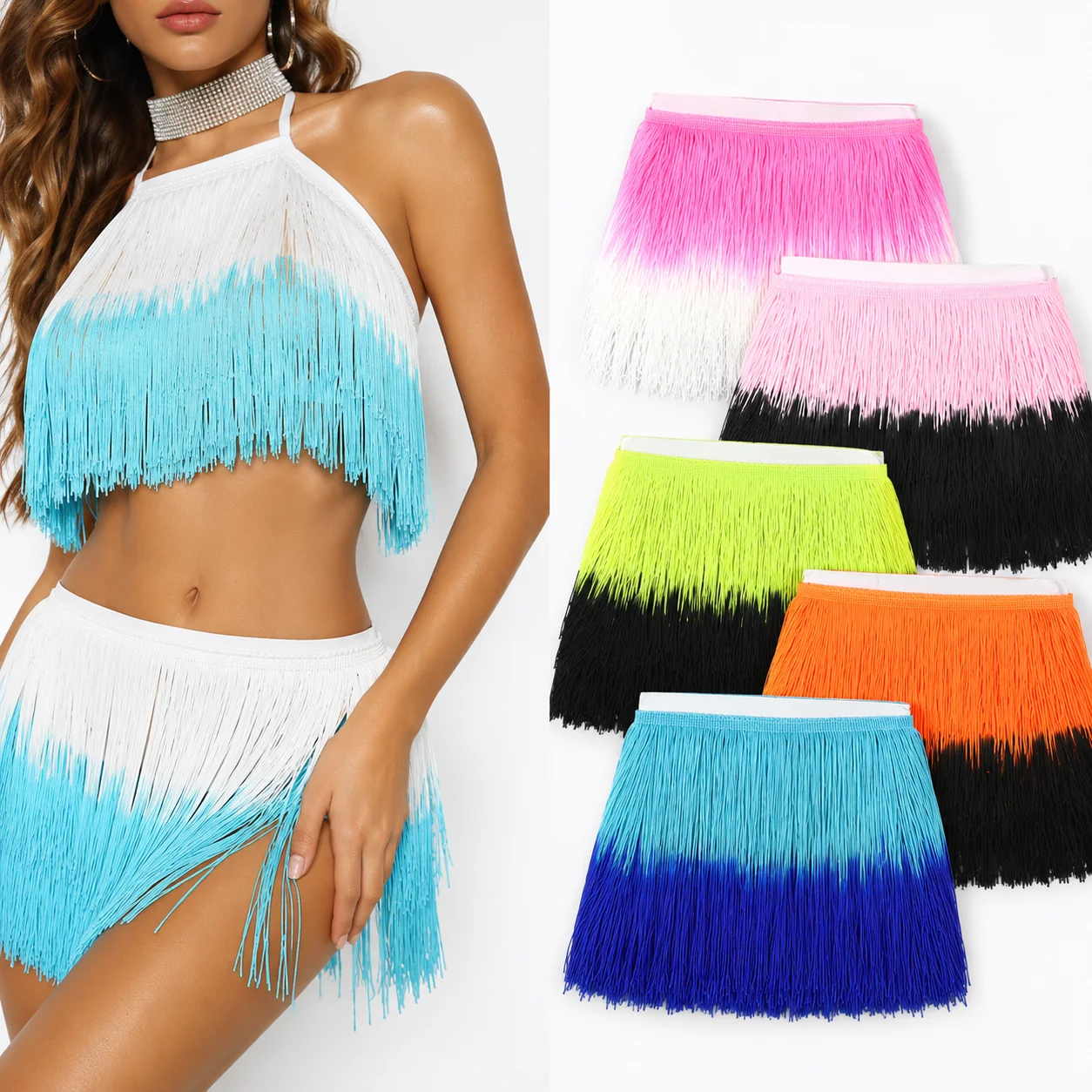 Meetee 2/3/5M 20cm Polyester Quastenborte Kleidungsspitzenborte Bunte Verzierungen Vorhangband Bänder DIY Nähzubehör
