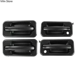 4Pcs Exterior Outside Door Handle Set Auto Parts for 2003-2009 Hummer H2 Black Textured 131609870457 15104792 10360326