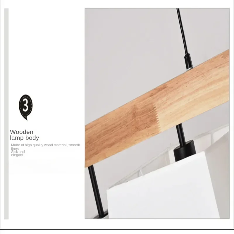 Restaurant Wooden E27 LED Ceiling Chandelier Round  Lamp Gloss Kitchen Interior Lighting Decorative Lamps